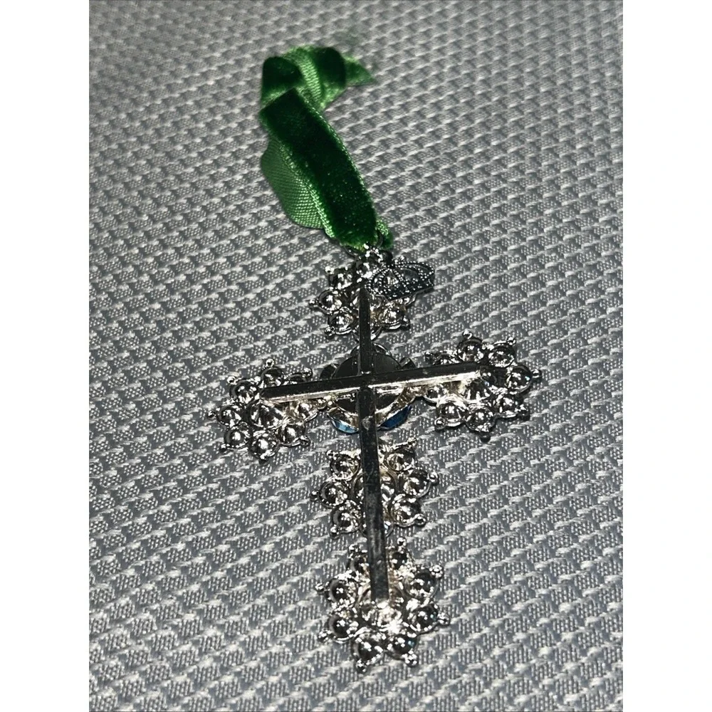 Wenceslaus Crown Ornament‎ Collection Blue Bohemian Crystal Cross Ornament Czech